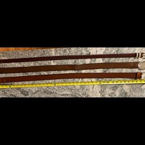 3 Belts - Brown Leather with silver buckles